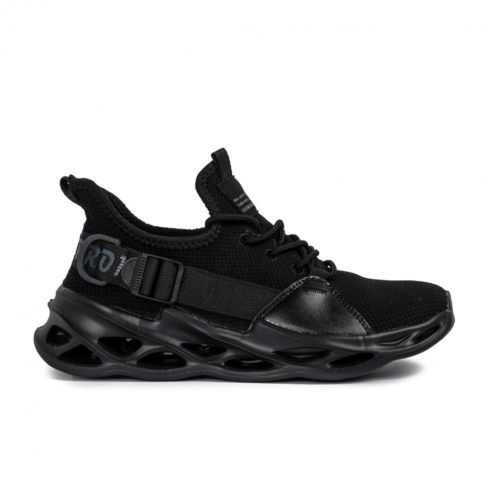 Ανδρικά μαύρα αθλητικά παπούτσια Chevron All black 89544
