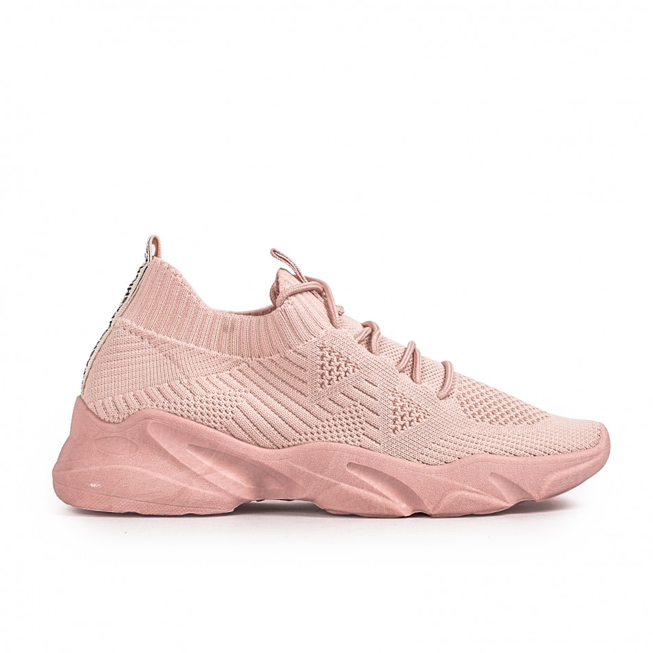 Γυναικεία ροζ αθλητικά παπούτσια κάλτσα 91403