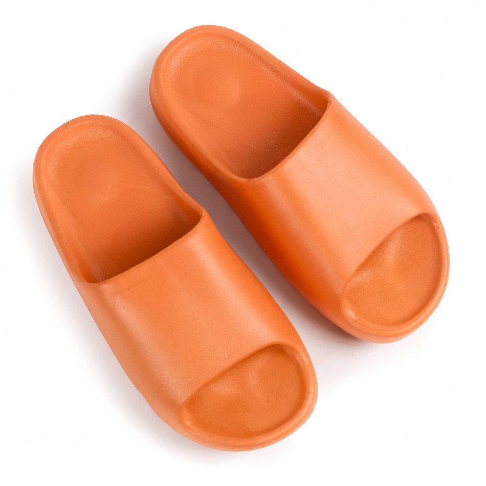Γυναικείες πορτοκαλιές sliders μονόχρωμες 93087
